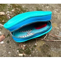 Turquoise Leather Heart Little Wallet