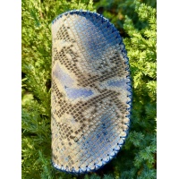 Shades of Blue and Gray Snakeprint Leather Sunglasses Handsewn Case